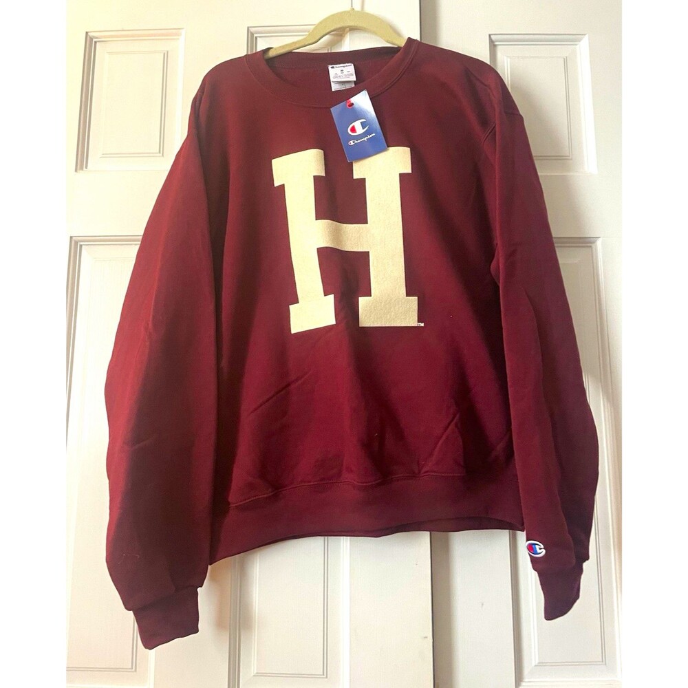NEW Champion Harvard University Powerblend Crewneck Sweatshirt Maroon Men's M